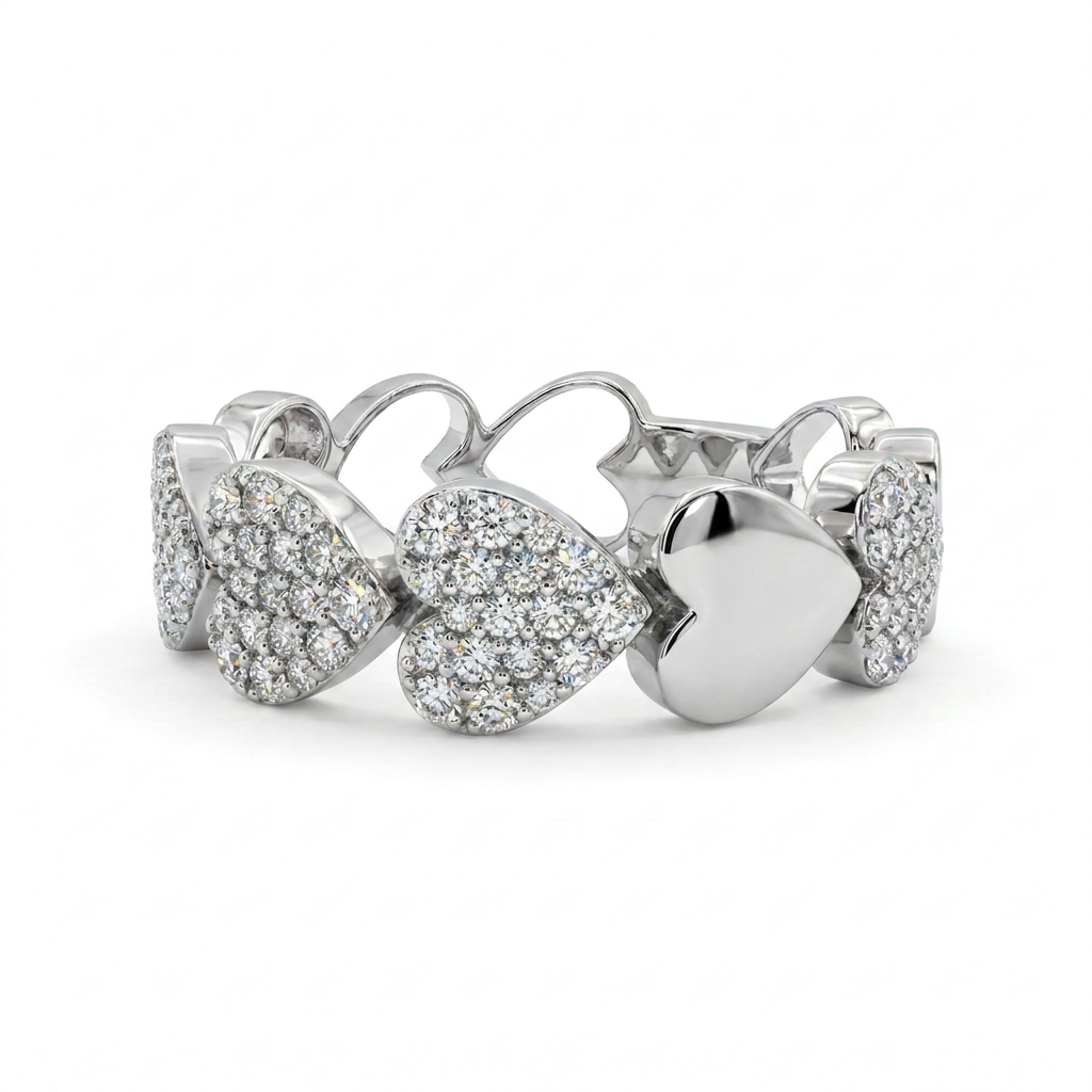 Diamonds Ring - 14kt White Gold
