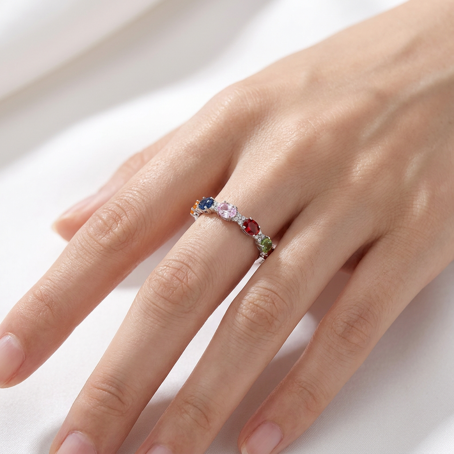 Diamond and Sapphires - 14kt White Gold