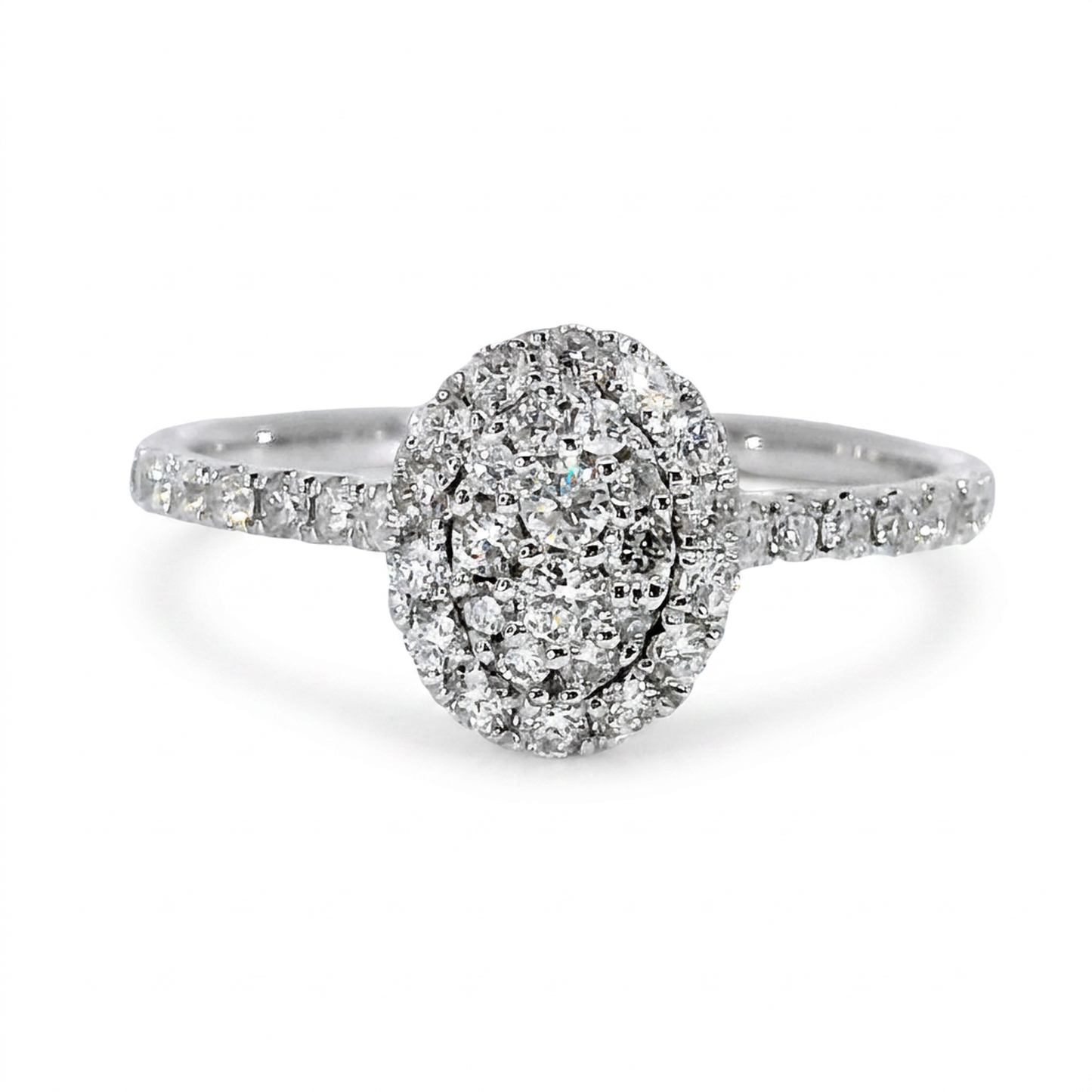 Natural Diamond Ring - 18kt White Gold