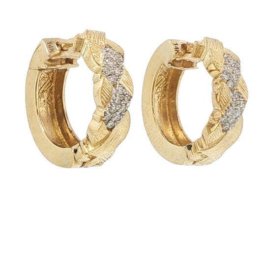 Diamond Earrings - 14k Yellow Gold