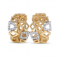 Hoop Diamond Earrings - 14k Yellow Gold