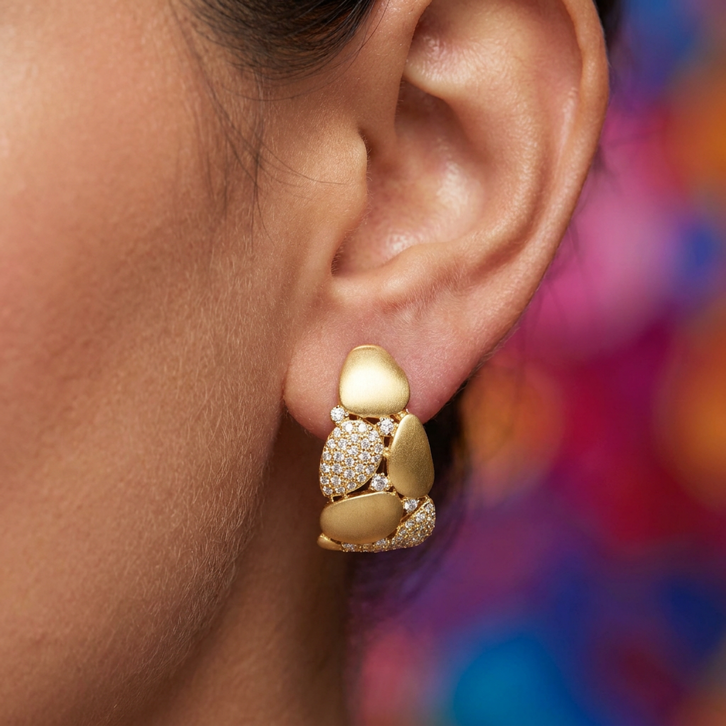 Elegant Gold and Diamond Earrings