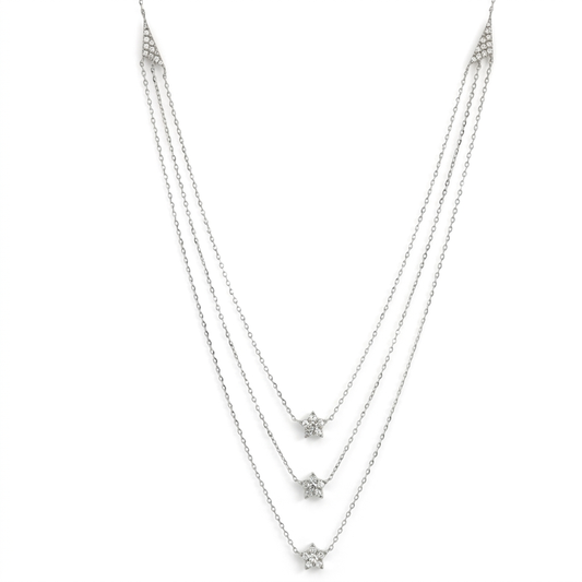 Natural Diamonds Pendant - 14kt White Gold
