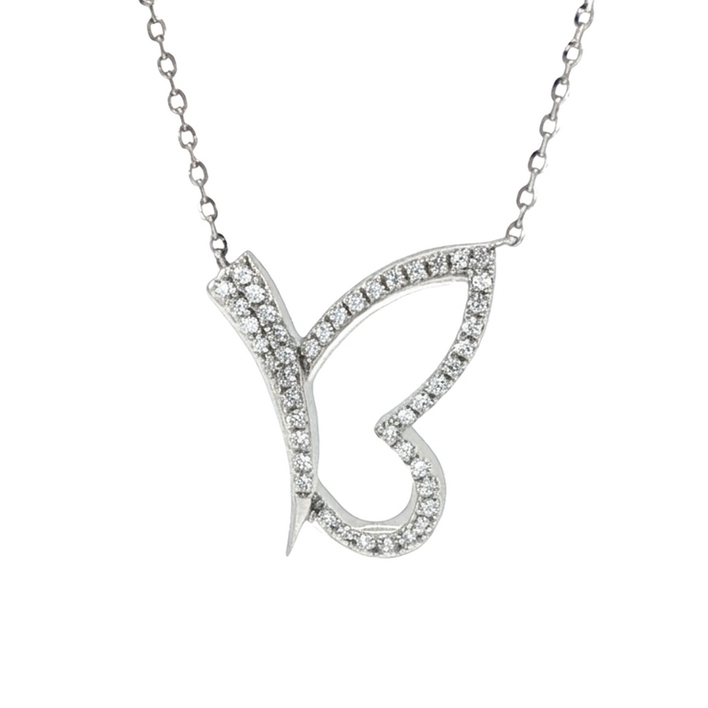 Natural Diamonds Pendant - 14kt White Gold