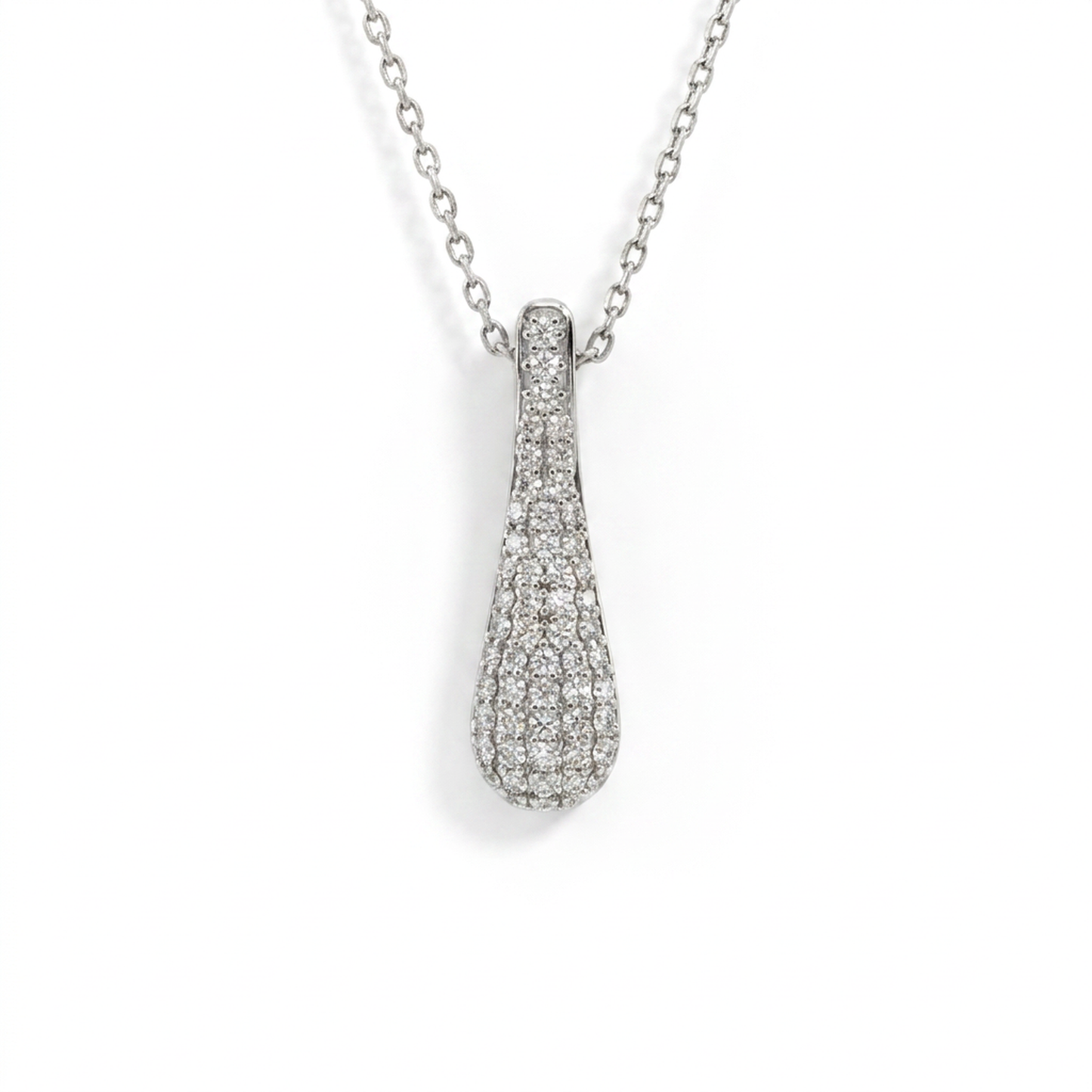 Natural Diamonds Pendant - 14kt White Gold