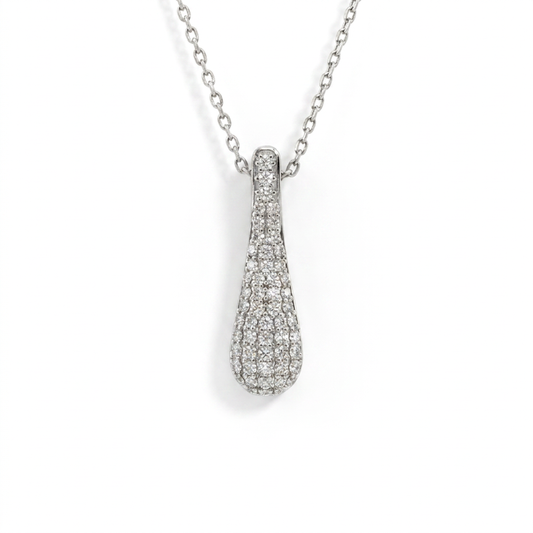 Natural Diamonds Pendant - 14kt White Gold