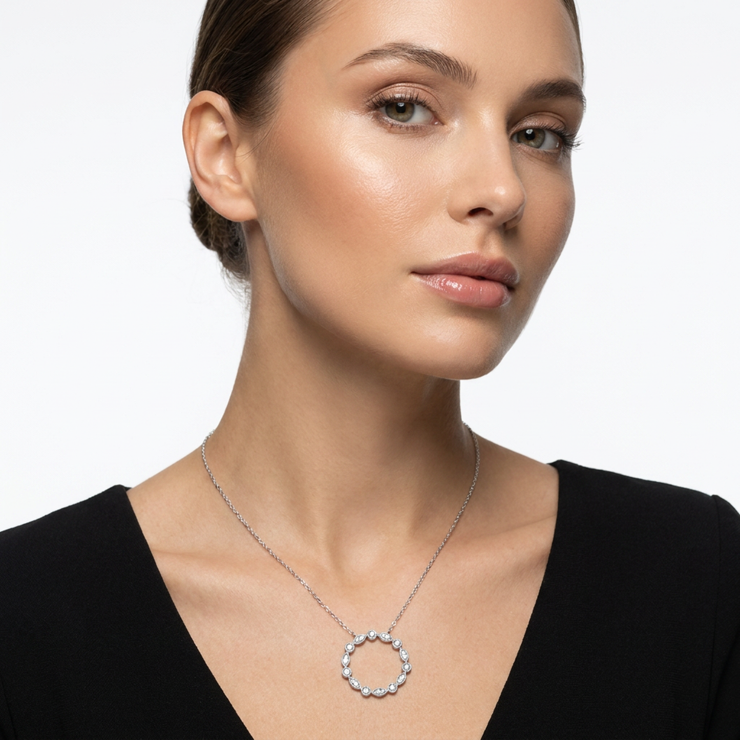 Natural Diamonds Pendant - 14kt White Gold