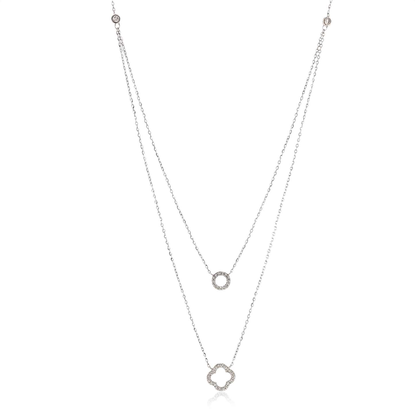 Natural Diamonds Pendant - 14kt White Gold