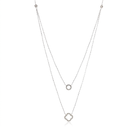 Natural Diamonds Pendant - 14kt White Gold