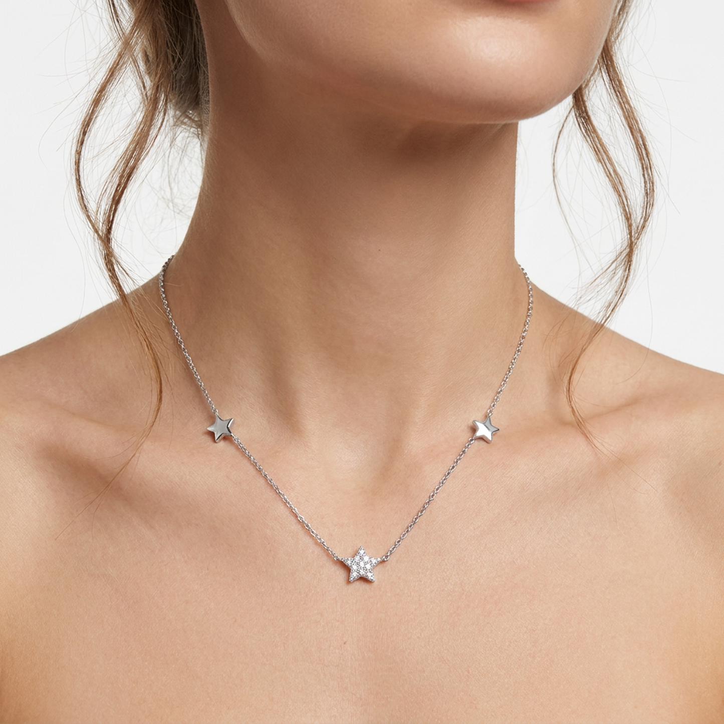 Natural Diamonds Pendant - 14kt White Gold