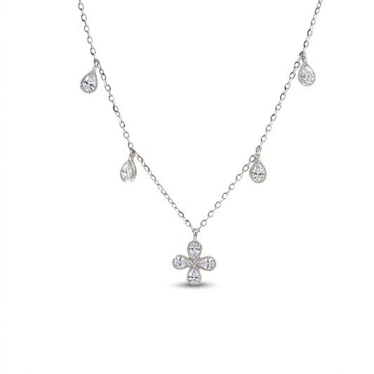 Natural Diamonds Pendant - 14kt White Gold