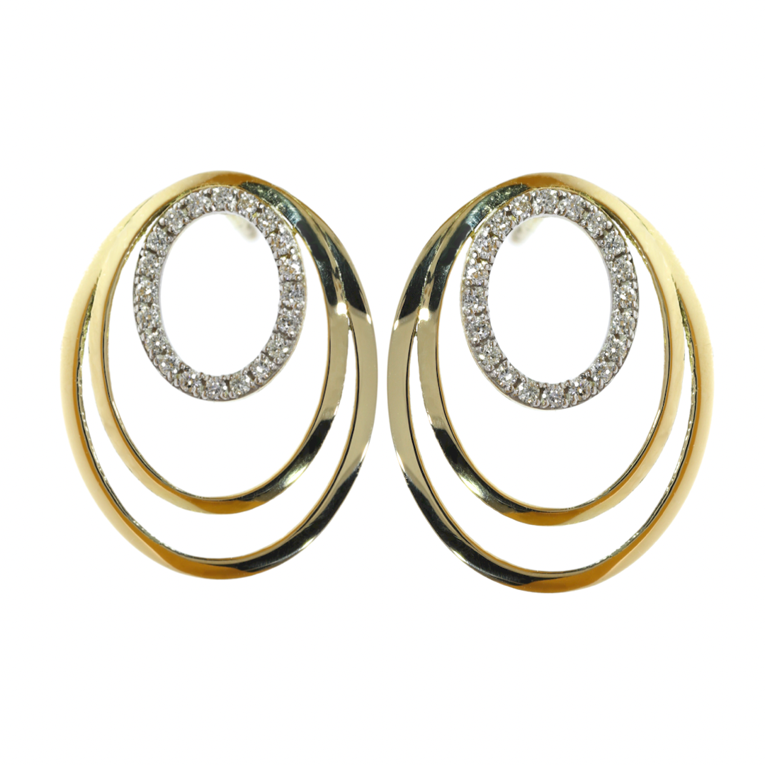 Diamond Earrings - 18kt Yellow Gold