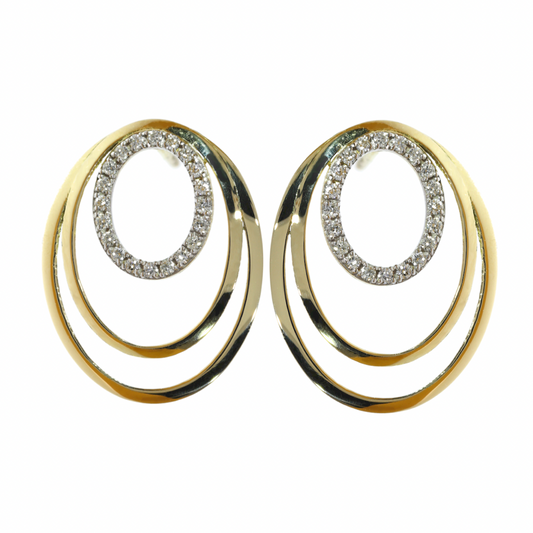 Diamond Earrings - 18kt Yellow Gold