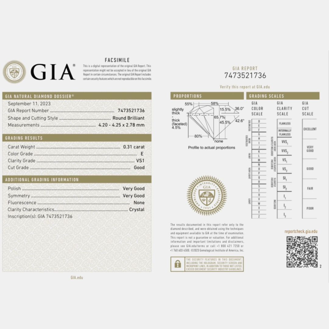GIA Diamond Engagement Ring - 18kt White Gold