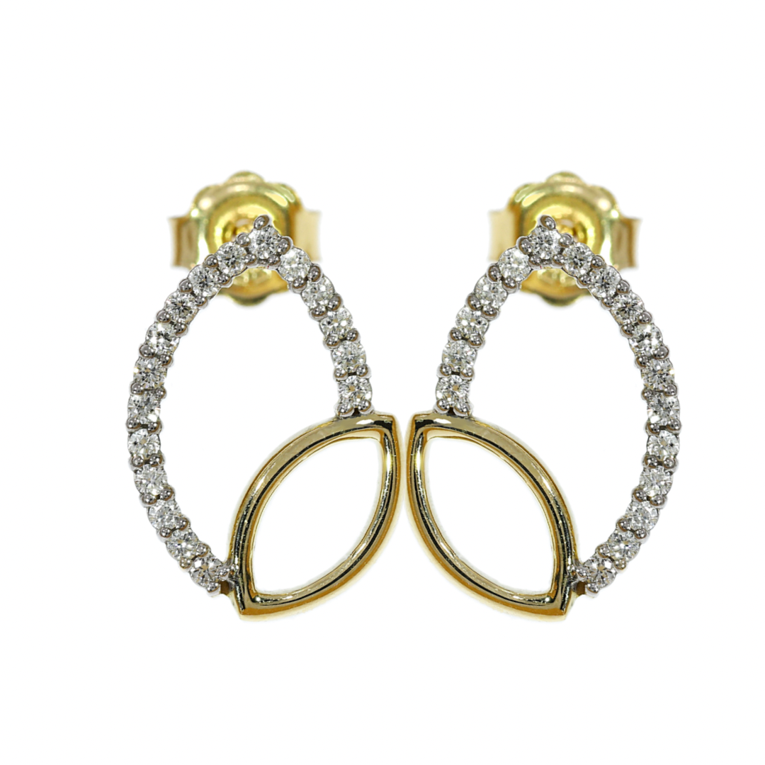 Diamond Earrings - 18kt Yellow Gold