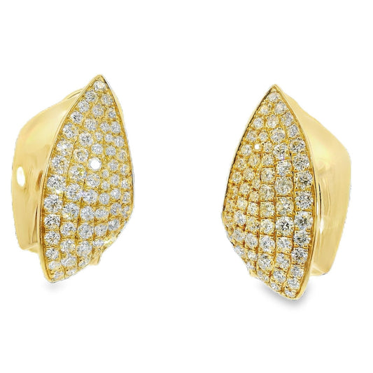 Diamond Earrings - 14k Yellow Gold
