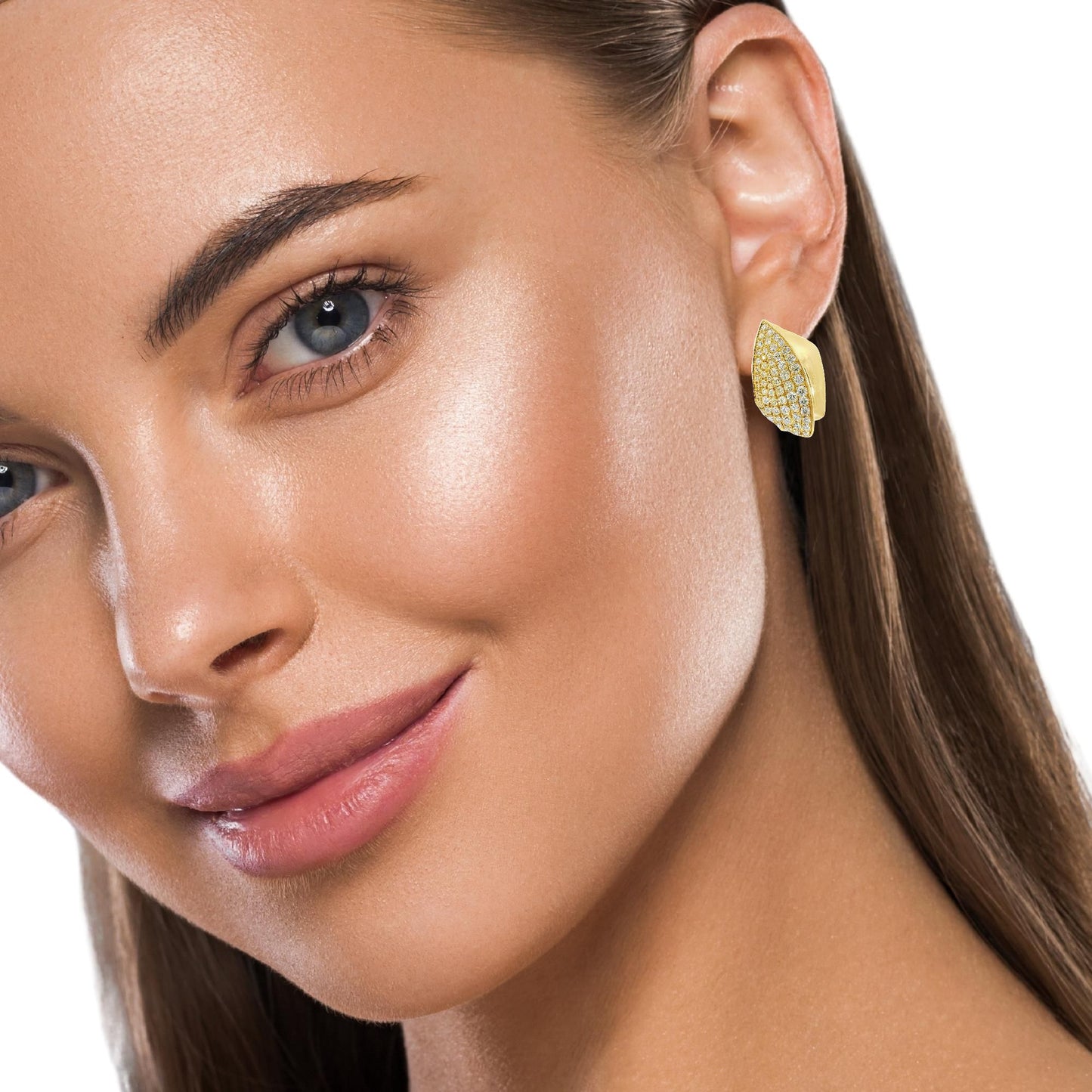 Diamond Earrings - 14k Yellow Gold