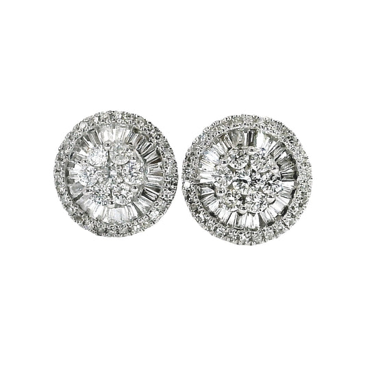 Natural Diamonds Stud Earrings - 18kt White Gold