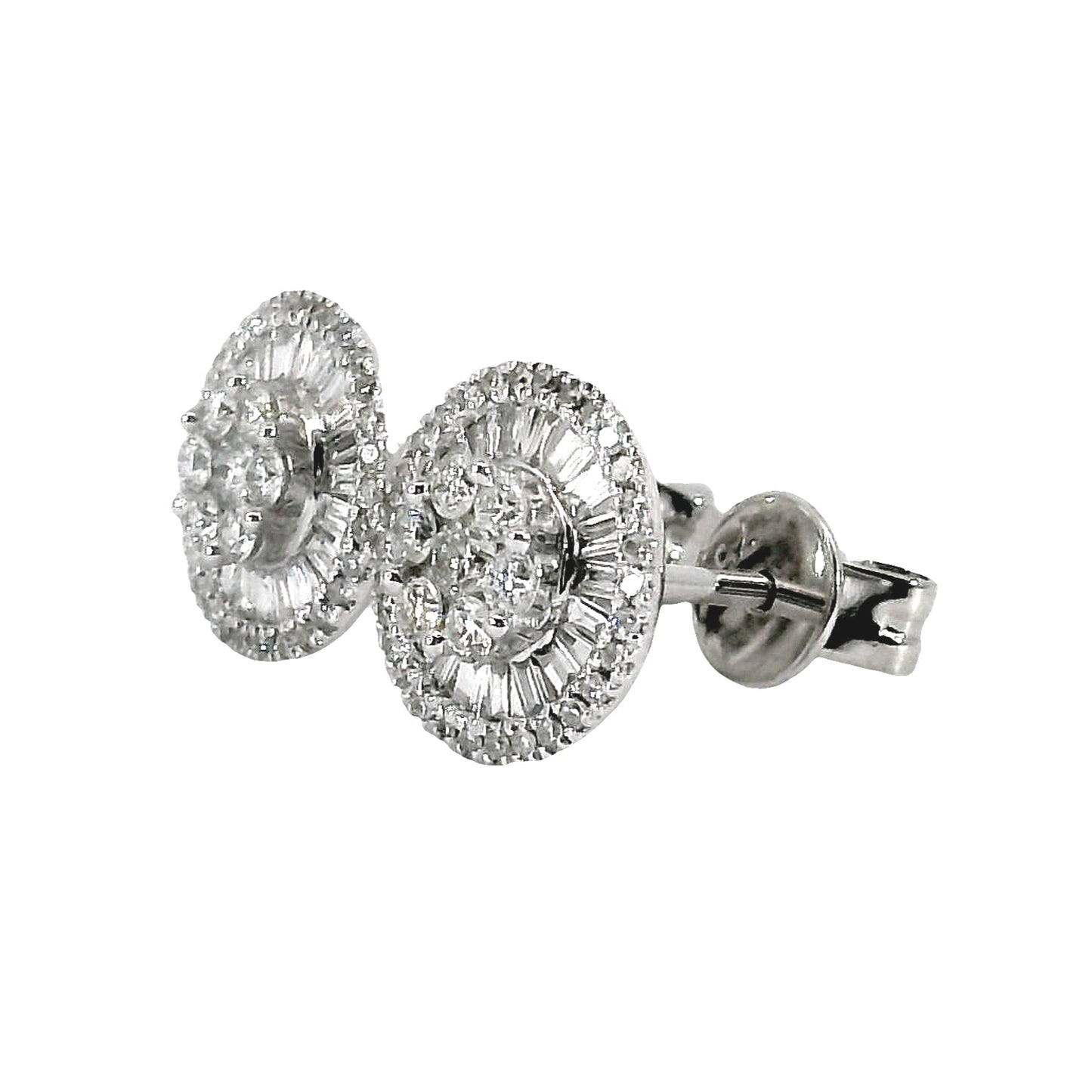 Natural Diamonds Stud Earrings - 18kt White Gold