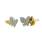 Natural Diamond Butterfly Earrings - 14kt Yellow Gold