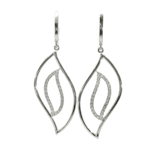 Natural Diamond Earrings - 14kt White Gold