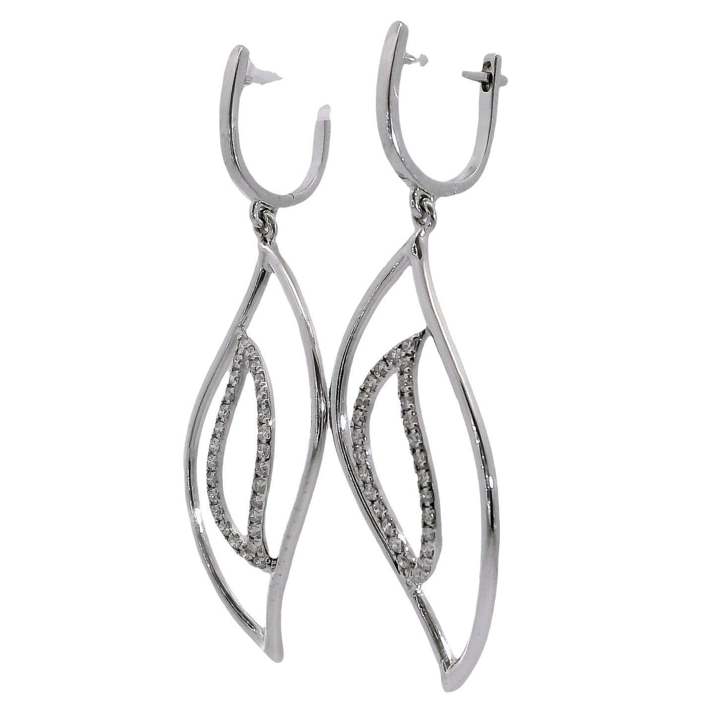 Natural Diamond Earrings - 14kt White Gold