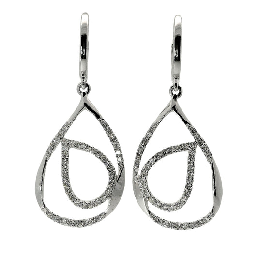 Natural Diamond Earrings - 14kt White Gold