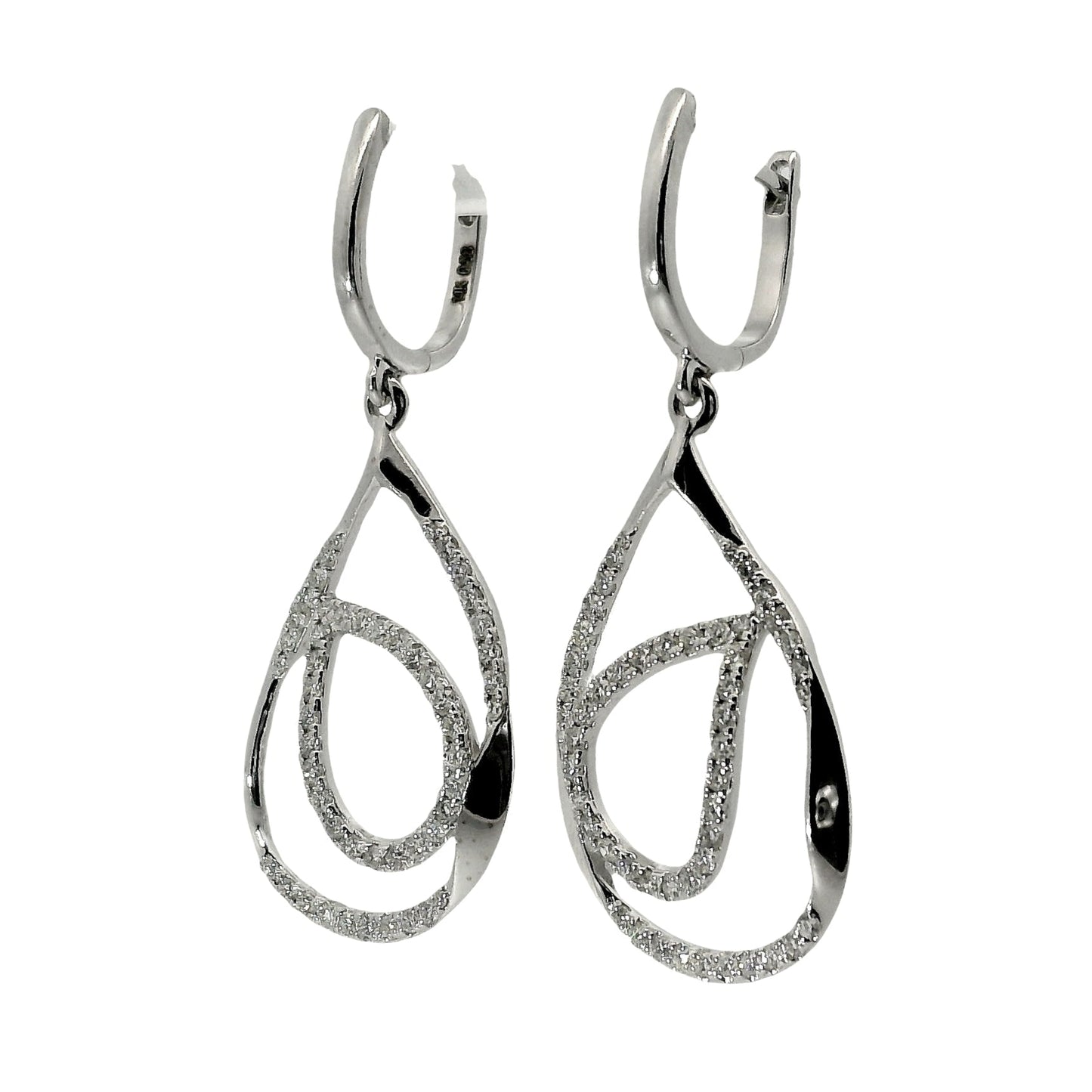 Natural Diamond Earrings - 14kt White Gold