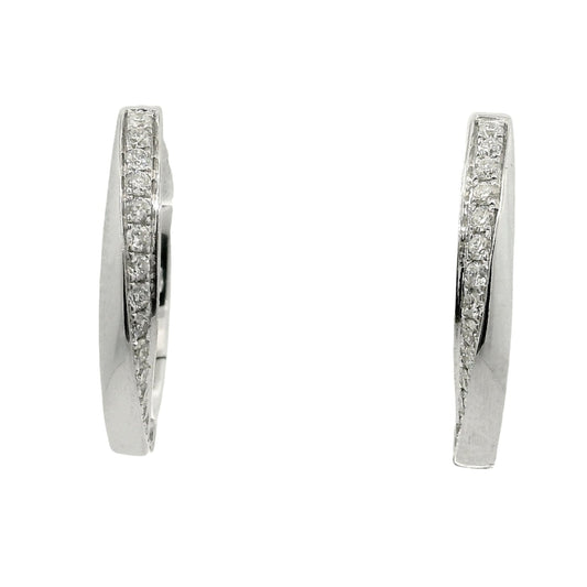Natural Diamonds Hoop Earrings - 14kt White Gold