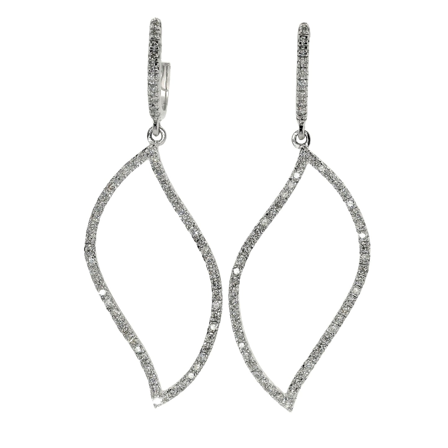 Natural Diamond Earrings - 14kt White Gold