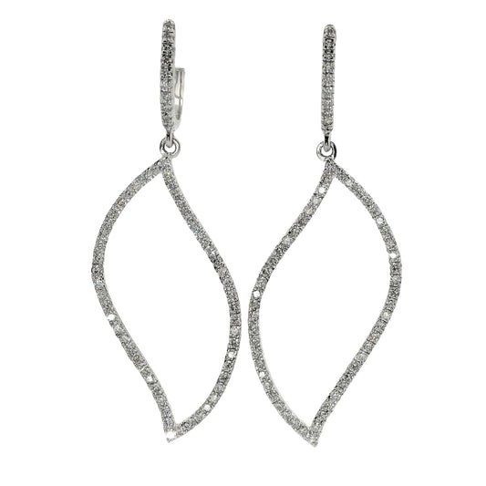 Natural Diamond Earrings - 14kt White Gold