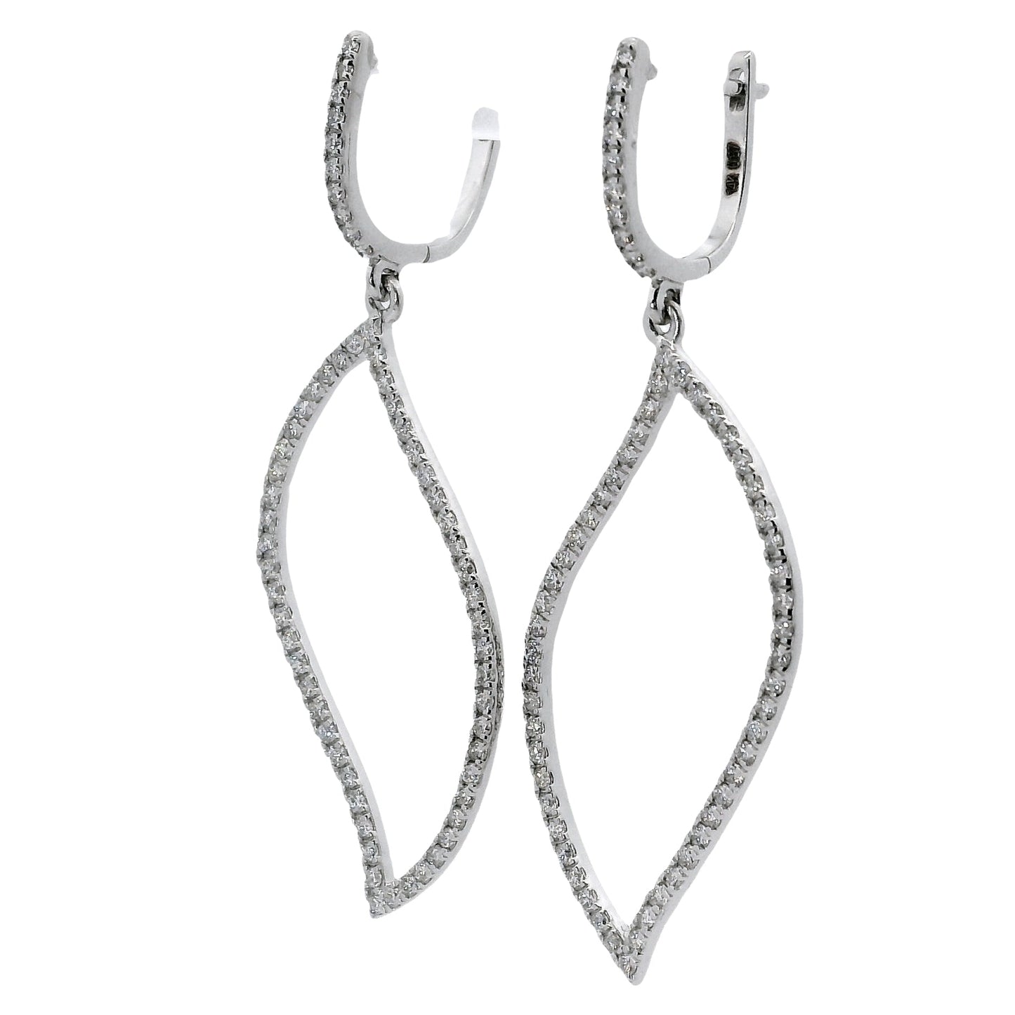 Natural Diamond Earrings - 14kt White Gold