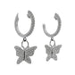 Natural Diamonds Hoop Earrings - 14kt White Gold