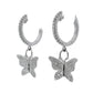 Natural Diamonds Hoop Earrings - 14kt White Gold