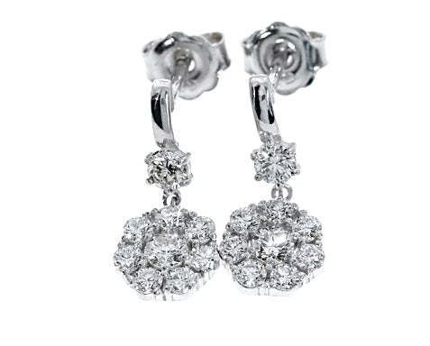 Diamond Earrings - 18kt White Gold