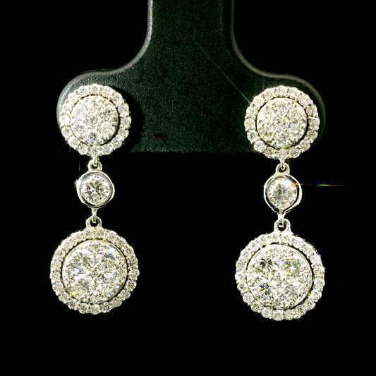 Diamond Hoop Earrings - 18kt White Gold