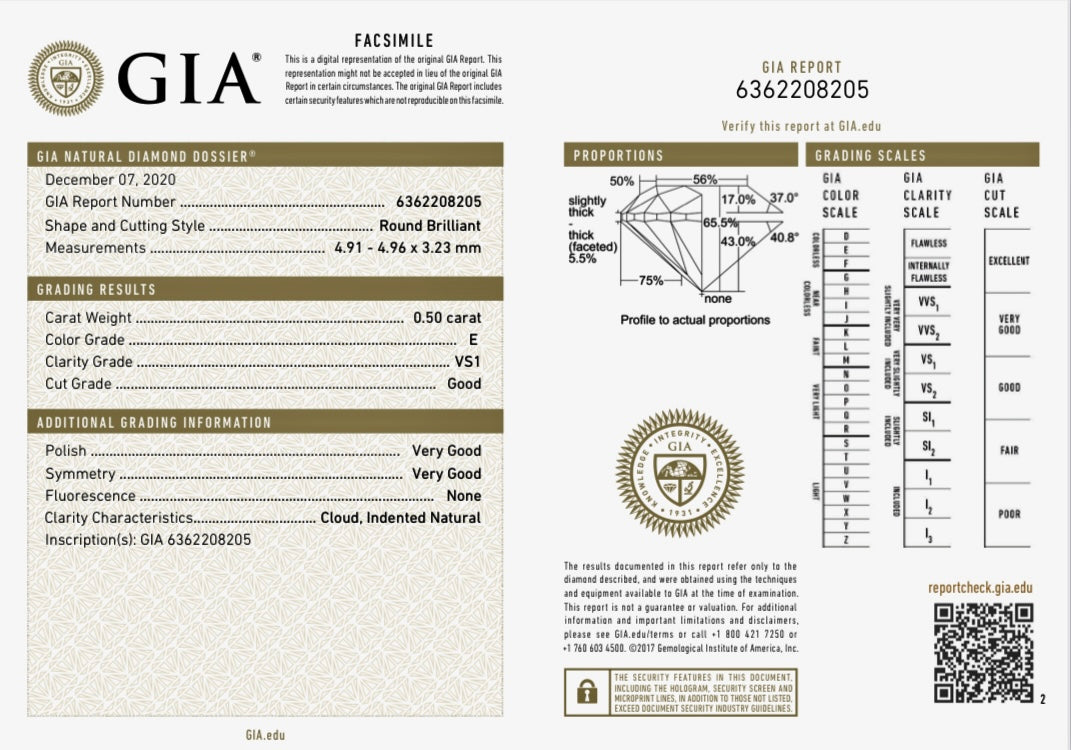 GIA Solitaire Diamond Engagement Ring -  Platinum