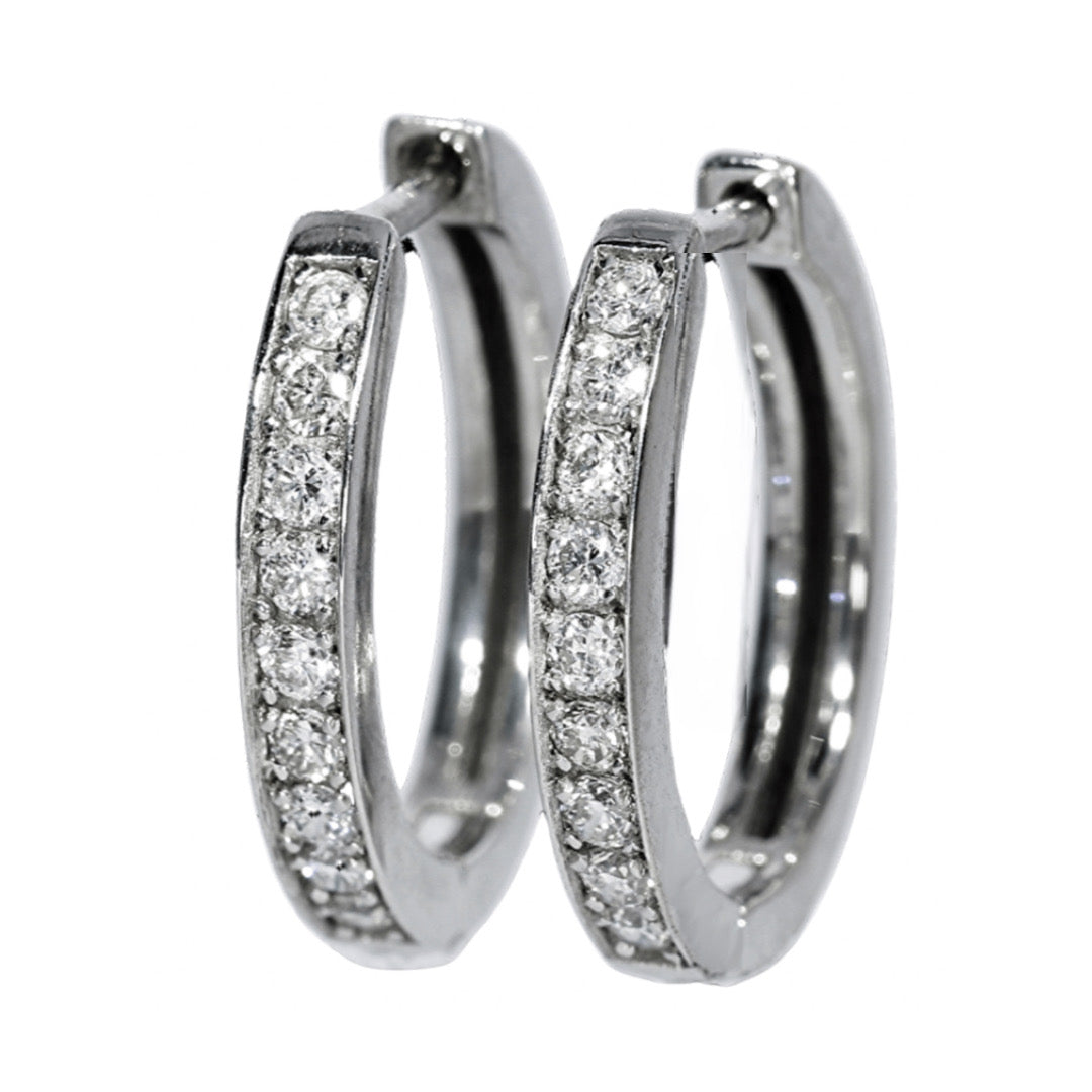 Diamond Earrings - 18kt White Gold