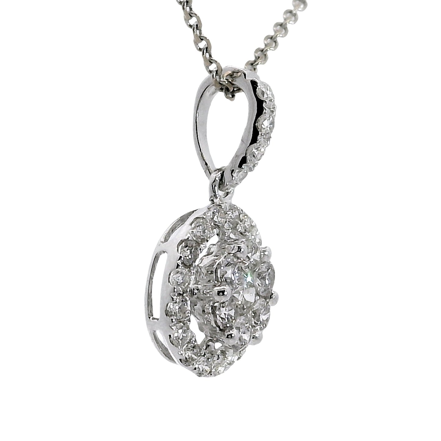 Natural Diamonds Pendant - 18kt White Gold