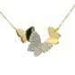 Natural Diamonds Butterfly Pendant - 14kt Yellow Gold