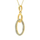 Natural Diamonds Ovals Pendant - 14kt Yellow Gold