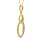 Natural Diamonds Ovals Pendant - 14kt Yellow Gold