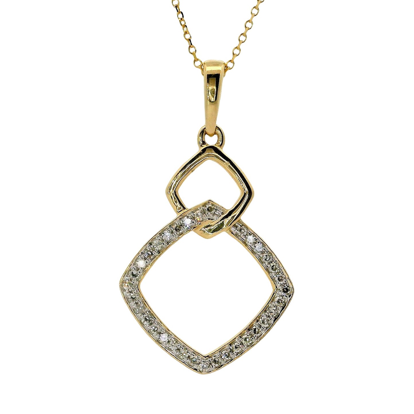 Natural Diamonds Pendant - 14kt Yellow Gold
