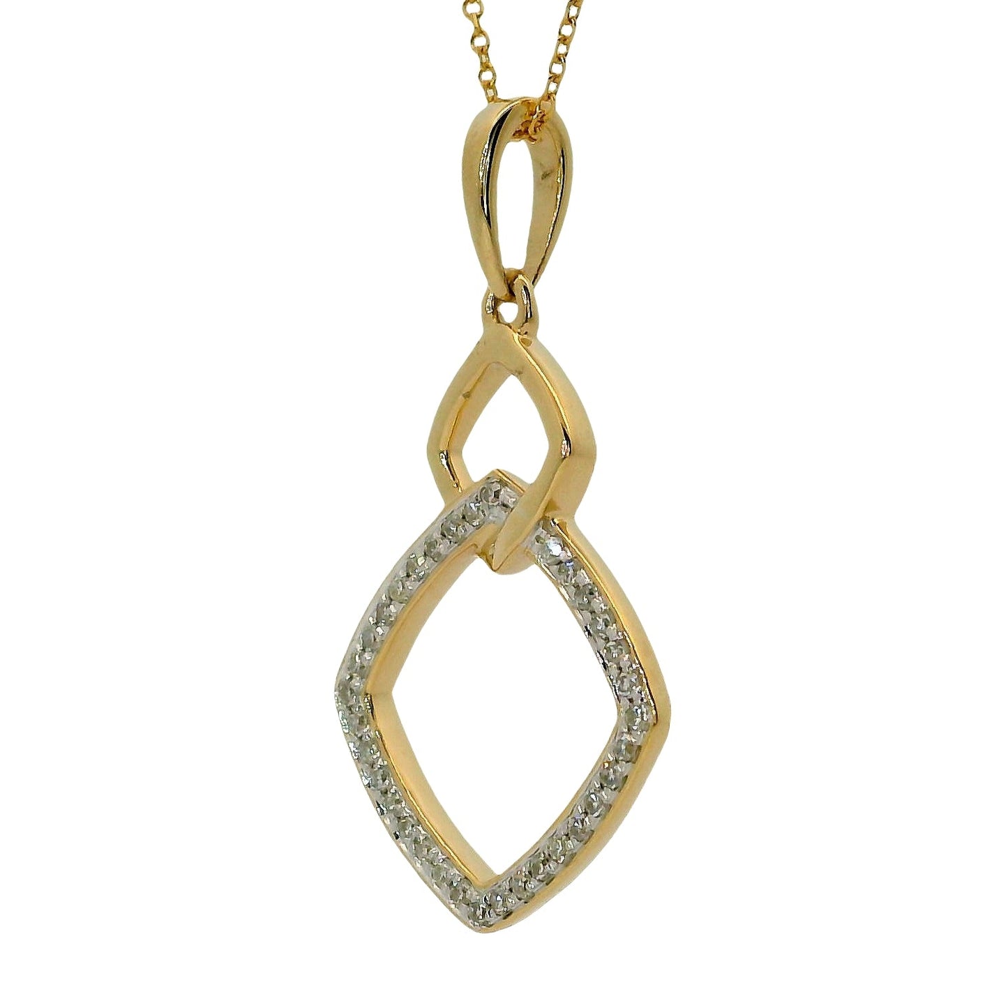Natural Diamonds Pendant - 14kt Yellow Gold