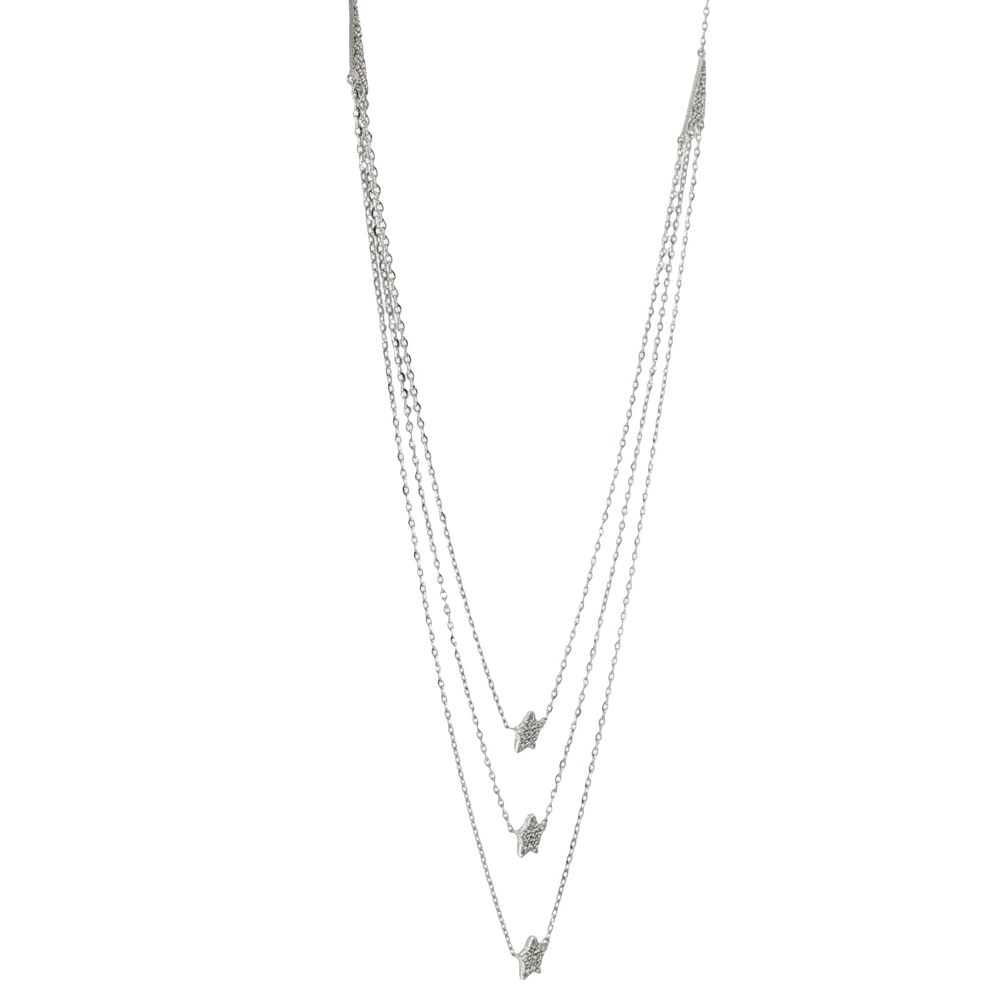 Natural Diamonds Pendant - 14kt White Gold