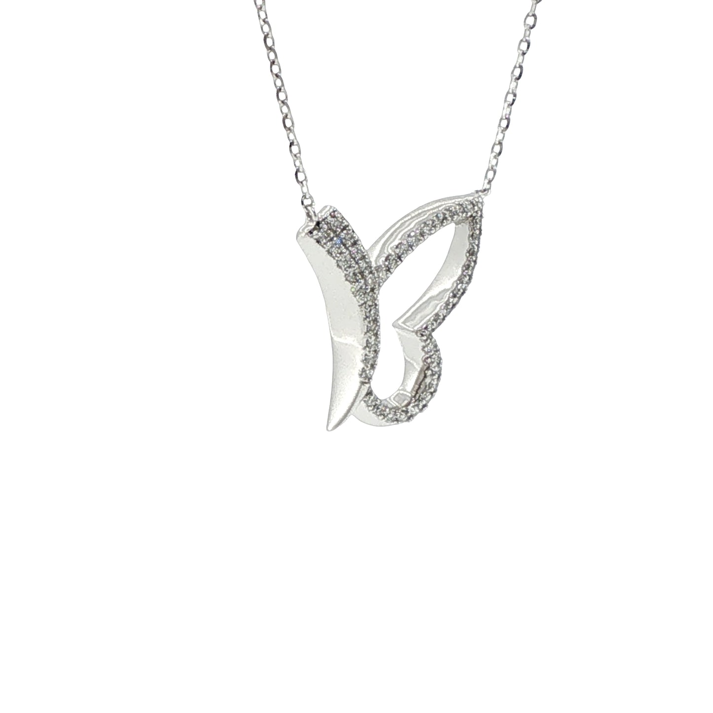 Natural Diamonds Pendant - 14kt White Gold