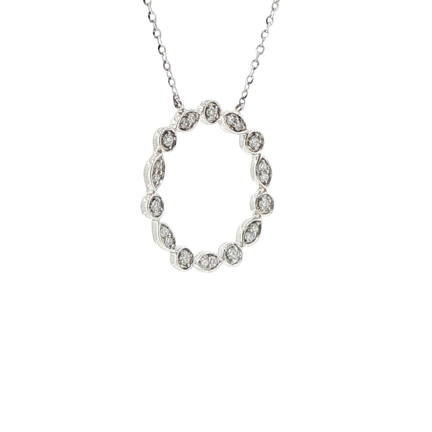 Natural Diamonds Pendant - 14kt White Gold