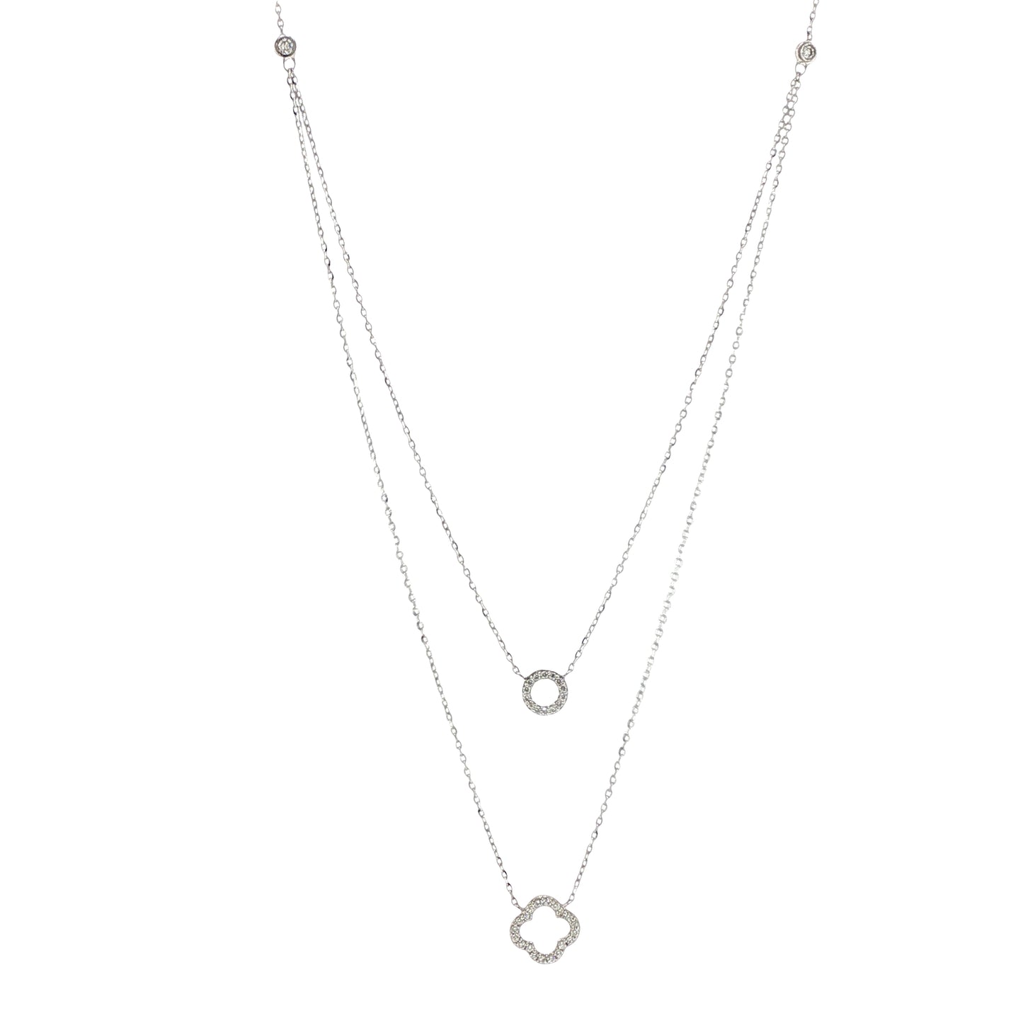 Natural Diamonds Pendant - 14kt White Gold