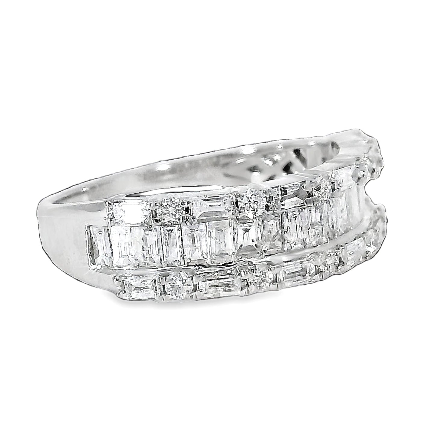 Natural Diamond Engagement Ring - 14kt White Gold
