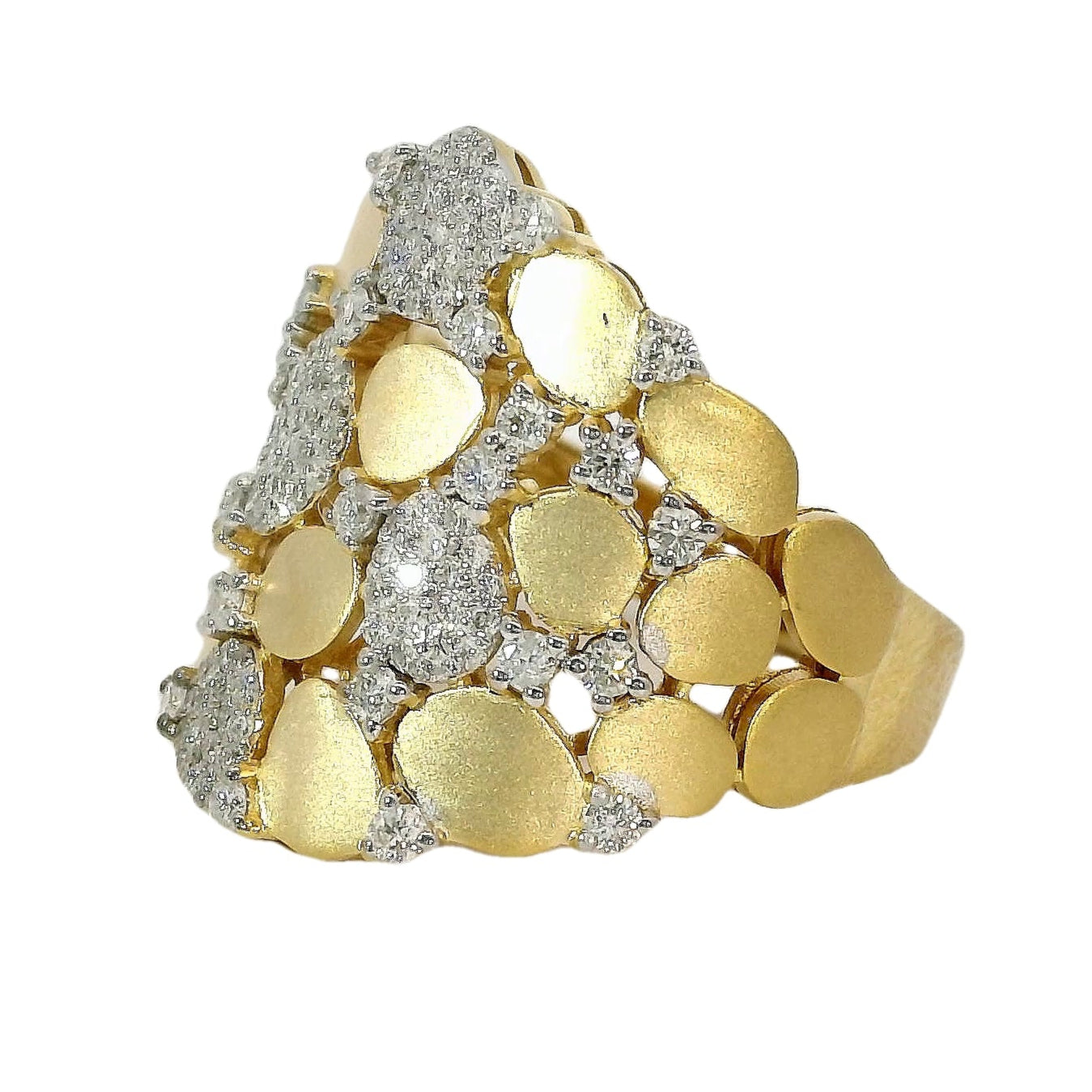Natural diamonds Ring - 18kt Yellow Gold